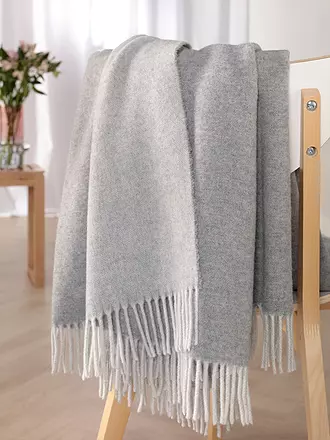 BIEDERLACK | Plaid CASHMERE 130x170cm Forest Salvia | hellgrau